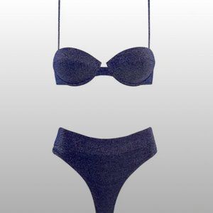 Blue Sparkle Triangl Bikini